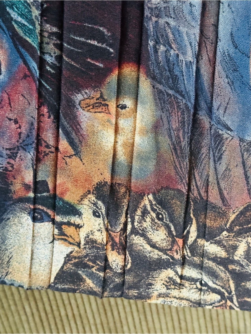 80s French Pleated Printed Skirt - 100% Wool by Debbie Shuchat